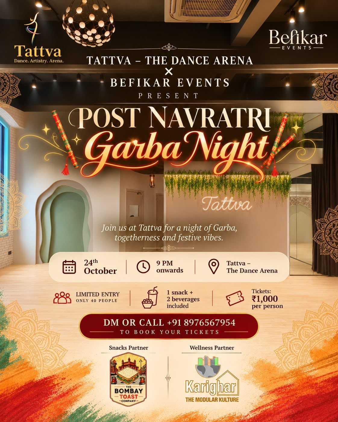 Post Navratri Garba Night — A night of Garba, togetherness and festive vibes event poster